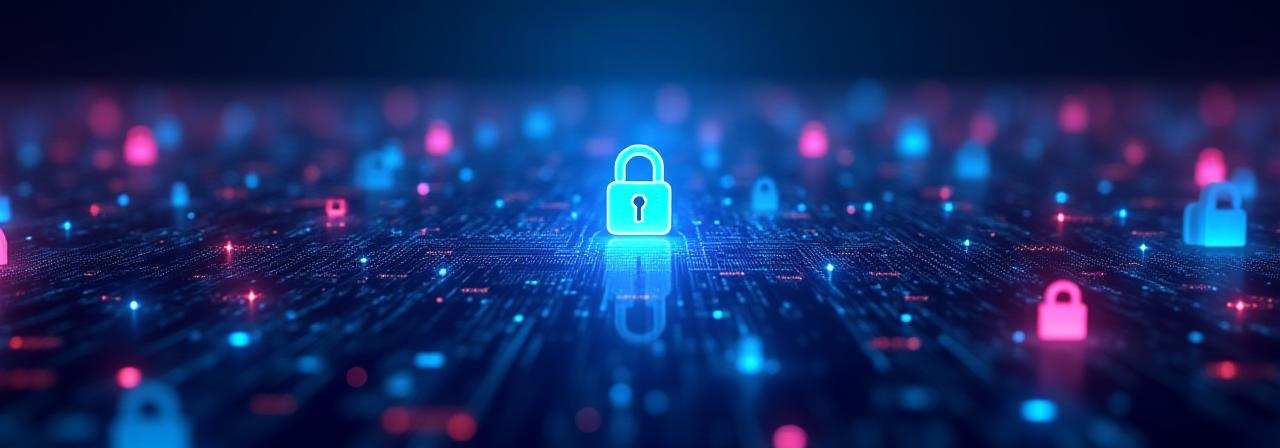 Secure data encryption and digital safety visual