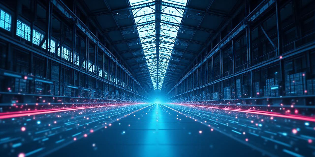 Abstract logistical lines and warehouse architecture